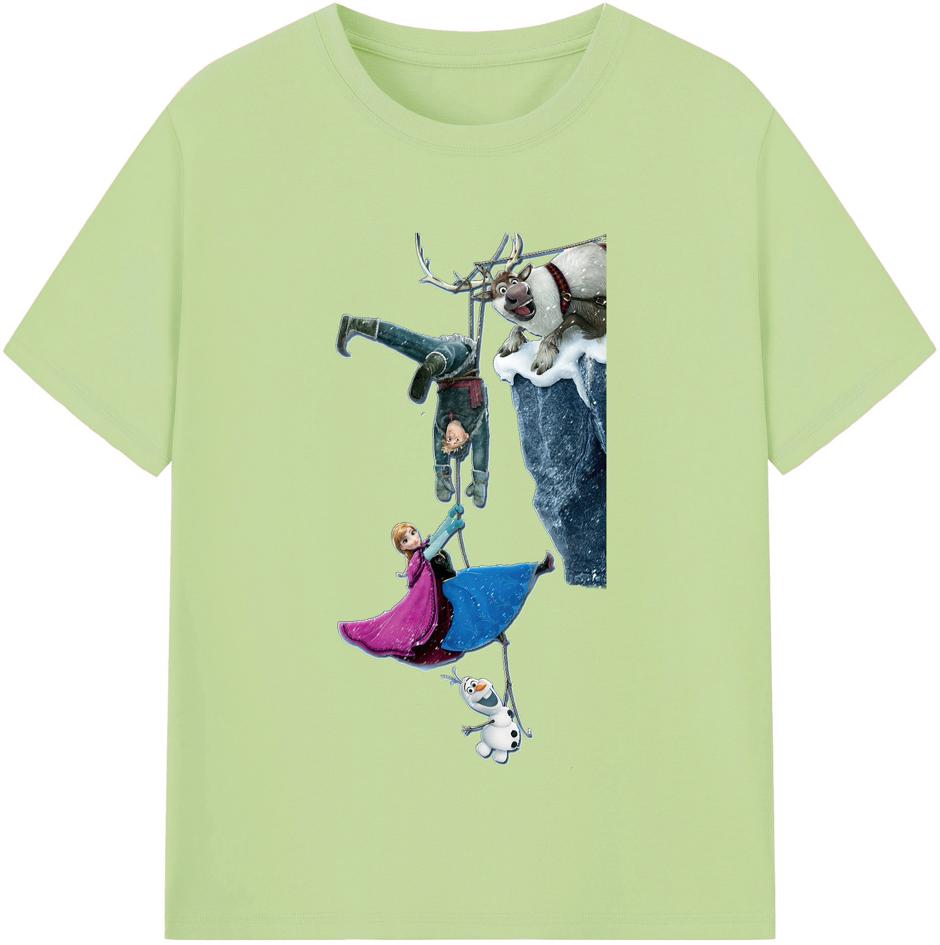 （画像用） アナと雪の女王 アンナ エルサ Frozen Anna Elsa 綿100％半袖Tシャツ（フロントプリント）